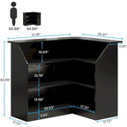 Meuble de bar d'angle avec porte-verres pour pub à domicile
