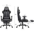 Chaise de jeu avec repose-pieds - Chaise de bureau ergonomique