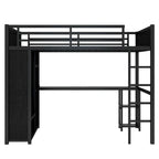 Lit mezzanine taille XL avec armoire intégrée