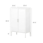 Armoire de rangement métallique à 2 portes avec étagères réglables